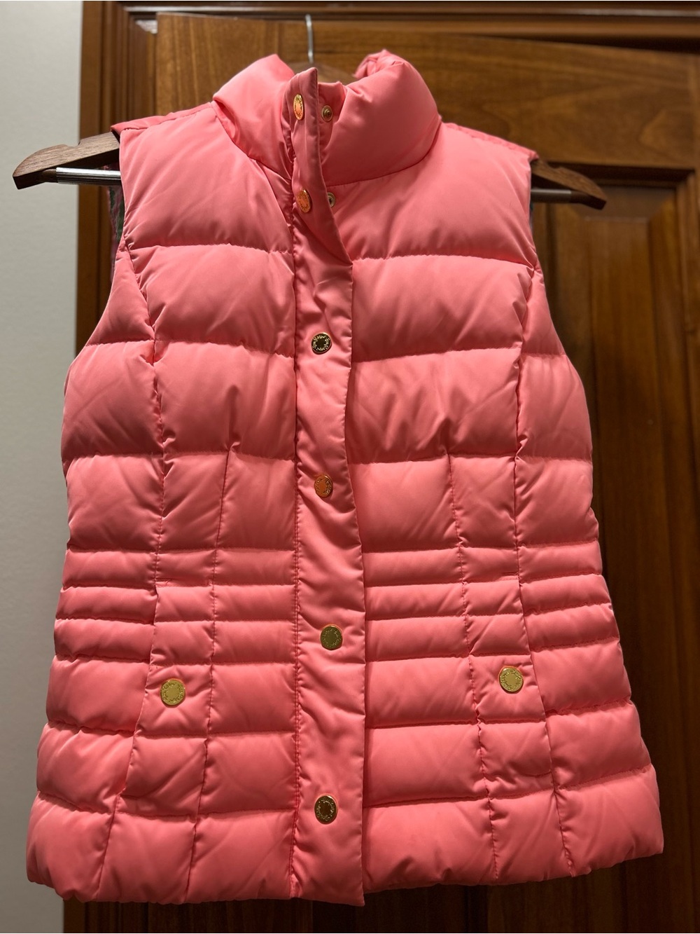 Lilly Pulitzer Coral Pink Quilted Puffer Vest